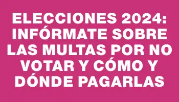 Elecciones 2024: Infórmate sobre las multas por no votar y cómo y dónde pagarlas