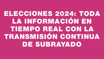 Elecciones 2024: toda la información en tiempo real con la transmisión continua de Subrayado