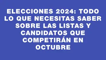 Elecciones 2024: Todo lo que necesitas saber sobre las listas y candidatos que competirán en octubre