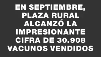 En septiembre, Plaza Rural alcanzó la impresionante cifra de 30.908 vacunos vendidos