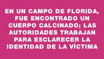 En un campo de Florida, fue encontrado un cuerpo calcinado; las autoridades trabajan para esclarecer la identidad de la víctima