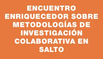 Encuentro enriquecedor sobre metodologías de investigación colaborativa en Salto