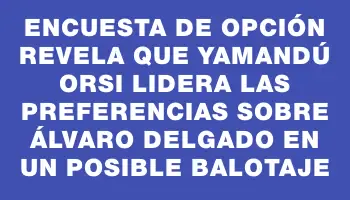 Encuesta de Opción revela que Yamandú Orsi lidera las preferencias sobre Álvaro Delgado en un posible balotaje