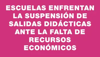 Escuelas enfrentan la suspensión de salidas didácticas ante la falta de recursos económicos