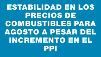 Estabilidad en los precios de combustibles para agosto a pesar del incremento en el Ppi