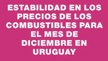 Estabilidad en los precios de los combustibles para el mes de diciembre en Uruguay