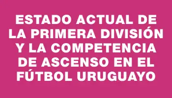 Estado actual de la Primera División y la competencia de ascenso en el fútbol uruguayo