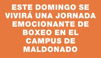 Este domingo se vivirá una jornada emocionante de boxeo en el Campus de Maldonado