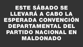 Este sábado se llevará a cabo la esperada Convención Departamental del Partido Nacional en Maldonado