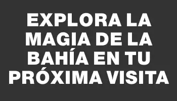 Explora la magia de la bahía en tu próxima visita