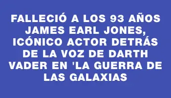 Falleció a los 93 años James Earl Jones, icónico actor detrás de la voz de Darth Vader en 