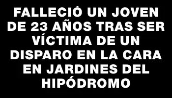 Falleció un joven de 23 años tras ser víctima de un disparo en la cara en Jardines del Hipódromo