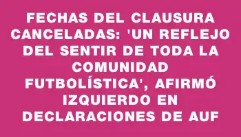 Fechas del Clausura canceladas: 