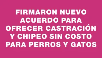 Firmaron nuevo acuerdo para ofrecer castración y chipeo sin costo para perros y gatos