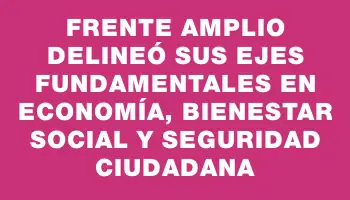 Frente Amplio delineó sus ejes fundamentales en economía, bienestar social y seguridad ciudadana