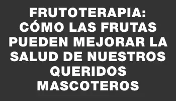 Frutoterapia: Cómo las Frutas Pueden Mejorar la Salud de Nuestros Queridos Mascoteros