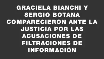 Graciela Bianchi y Sergio Botana comparecieron ante la justicia por las acusaciones de filtraciones de información