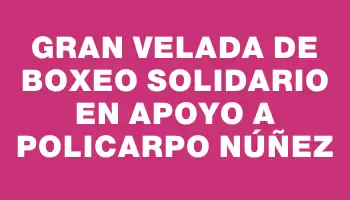 Gran velada de boxeo solidario en apoyo a Policarpo Núñez
