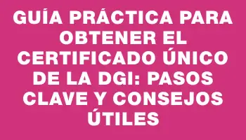 Guía práctica para obtener el certificado único de la Dgi: pasos clave y consejos útiles