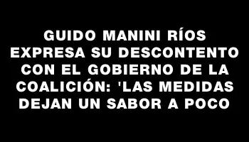 Guido Manini Ríos expresa su descontento con el gobierno de la Coalición: 