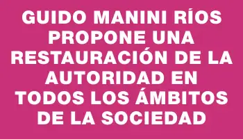 Guido Manini Ríos propone una restauración de la autoridad en todos los ámbitos de la sociedad