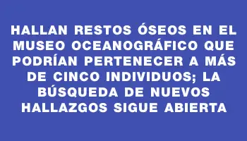 Hallan restos óseos en el Museo Oceanográfico que podrían pertenecer a más de cinco individuos; la búsqueda de nuevos hallazgos sigue abierta