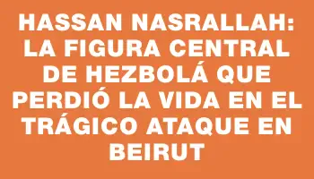 Hassan Nasrallah: La figura central de Hezbolá que perdió la vida en el trágico ataque en Beirut