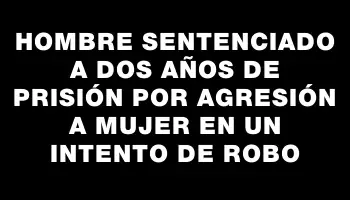 Hombre sentenciado a dos años de prisión por agresión a mujer en un intento de robo