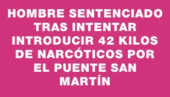 Hombre sentenciado tras intentar introducir 42 kilos de narcóticos por el puente San Martín