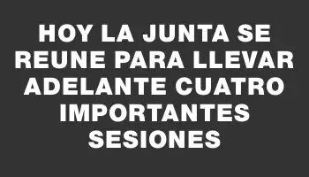 Hoy la Junta se reune para llevar adelante cuatro importantes sesiones