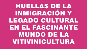 Huellas de la inmigración y legado cultural en el fascinante mundo de la vitivinicultura