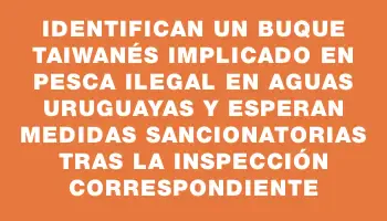 Identifican un buque taiwanés implicado en pesca ilegal en aguas uruguayas y esperan medidas sancionatorias tras la inspección correspondiente