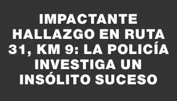 Impactante hallazgo en Ruta 31, km 9: la Policía investiga un insólito suceso