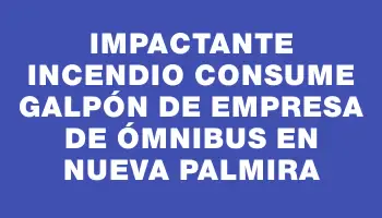 Impactante incendio consume galpón de empresa de ómnibus en Nueva Palmira