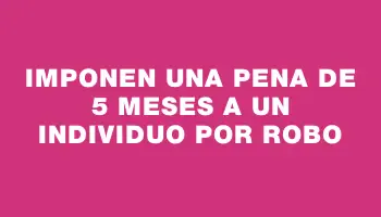 Imponen una pena de 5 meses a un individuo por robo