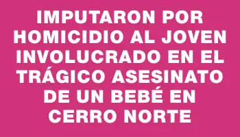 Imputaron por homicidio al joven involucrado en el trágico asesinato de un bebé en Cerro Norte