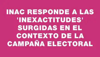 Inac responde a las 