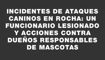 Incidentes de ataques caninos en Rocha: un funcionario lesionado y acciones contra dueños responsables de mascotas