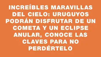 Increíbles maravillas del cielo: Uruguyos podrán disfrutar de un cometa y un eclipse anular, conoce las claves para no perdértelo