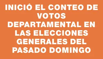 Inició el conteo de votos departamental en las elecciones generales del pasado domingo