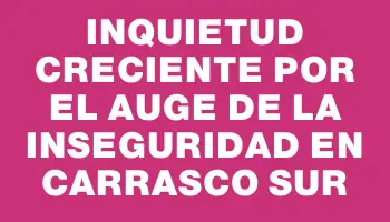 Inquietud creciente por el auge de la inseguridad en Carrasco Sur