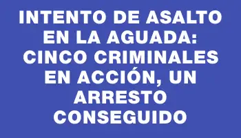 Intento de asalto en La Aguada: cinco criminales en acción, un arresto conseguido