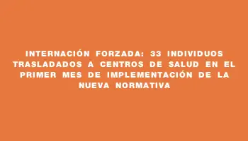 Internación forzada: 33 individuos trasladados a centros de salud en el primer mes de implementación de la nueva normativa