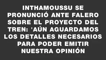 Inthamoussu se pronunció ante Falero sobre el proyecto del tren: 