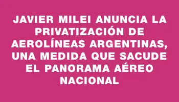 Javier Milei anuncia la privatización de Aerolíneas Argentinas, una medida que sacude el panorama aéreo nacional