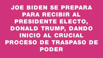 Joe Biden se prepara para recibir al presidente electo, Donald Trump, dando inicio al crucial proceso de traspaso de poder