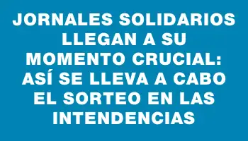 Jornales solidarios llegan a su momento crucial: así se lleva a cabo el sorteo en las intendencias