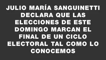 Julio María Sanguinetti declara que las elecciones de este domingo marcan el final de un ciclo electoral tal como lo conocemos