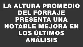 La altura promedio del forraje presenta una notable mejora en los últimos análisis