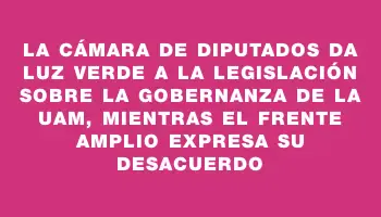 La Cámara de Diputados da luz verde a la legislación sobre la gobernanza de la Uam, mientras el Frente Amplio expresa su desacuerdo